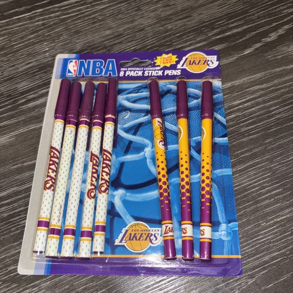 NBA Other - NBA Los Angeles Lakers Lot of 8 Pack Inch Pens NIB